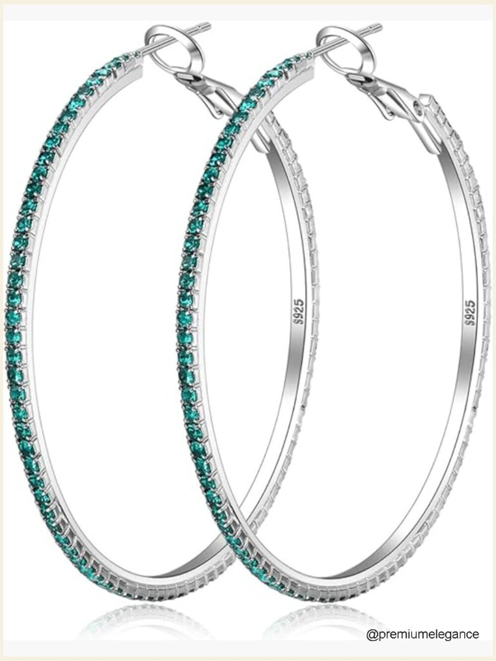 14K Gold Rhinestone Hoop Earrings - Hypoallergenic, 20-70mm